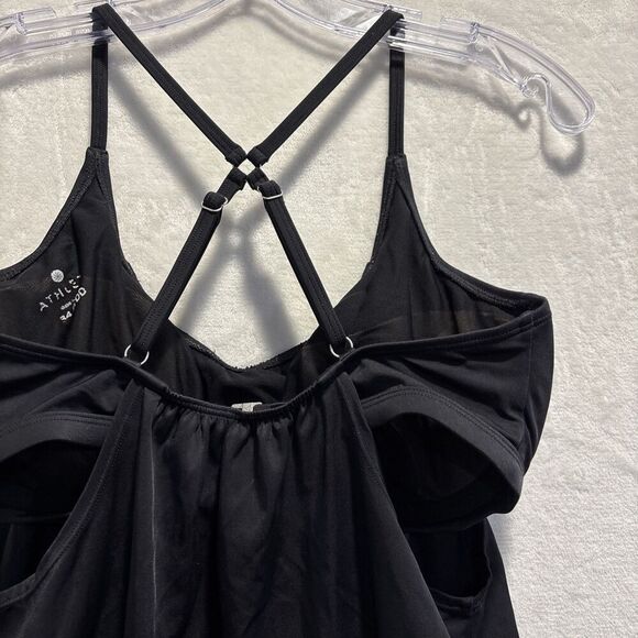 Athleta Blousy Tankini Swim Top Built In Underwire Bra Black Women's 34 D/DD - Picture 10 of 16